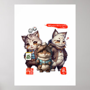 Poster Mon style mahjong