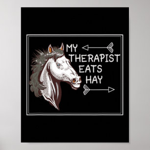 Poster Mon Thérapeute Mange Hay Anglais équitation Hors