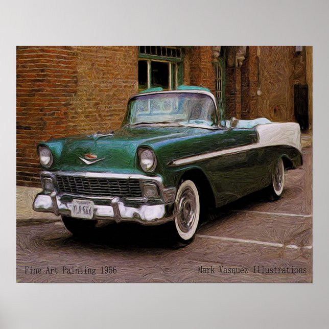 Poster Mon vert 1956 Chevy Define Oil (Devant)