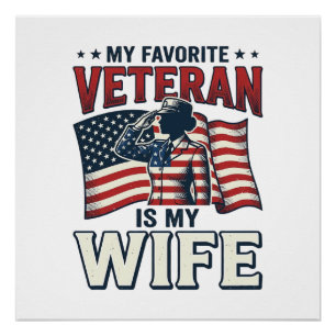 Poster Mon vétéran préféré est ma femme Chemise patriotiq