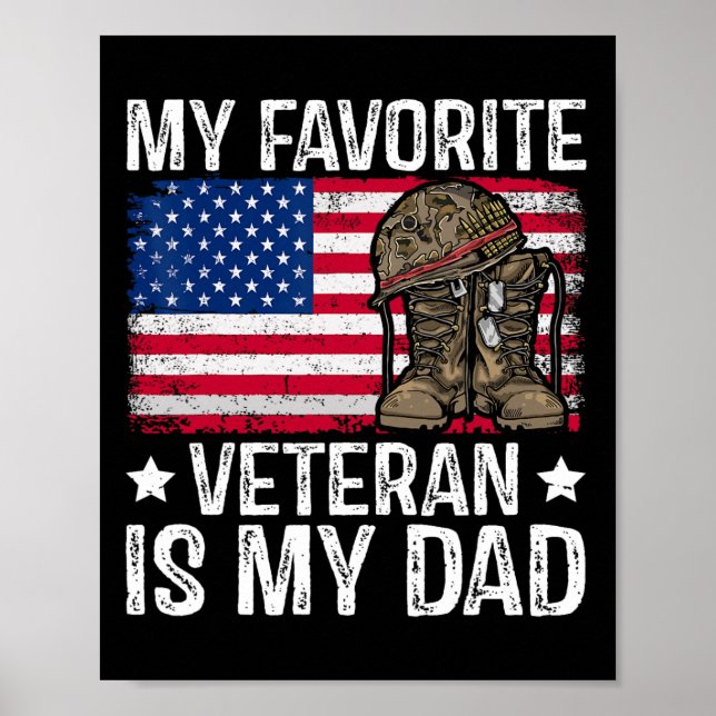 Poster Mon Vétéran Préféré Est Mon Père Armée Militaire V (Devant)