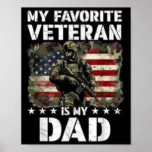 Poster Mon vétéran préféré est mon père pour la fête des 