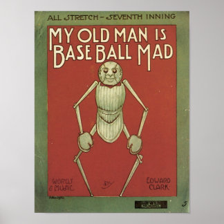 Poster Mon Vieux Homme Est Le Baseball Et La Couverture V