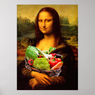 Poster Mona Lisa aime les légumes