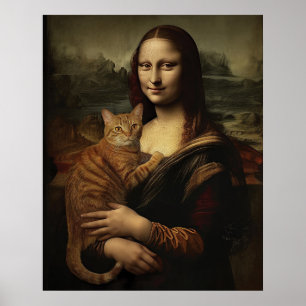Poster Mona Lisa avec chat