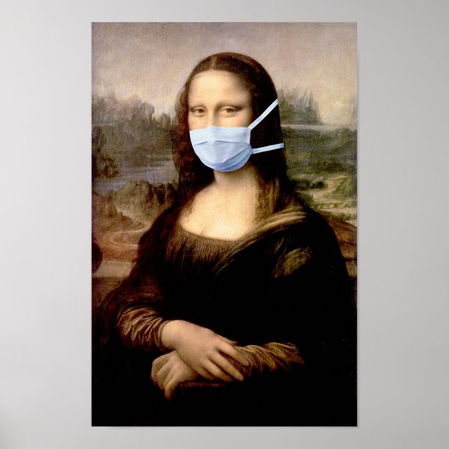 Poster Mona Lisa avec Masque Da Vinci Sillonnant Les Arts (Devant)