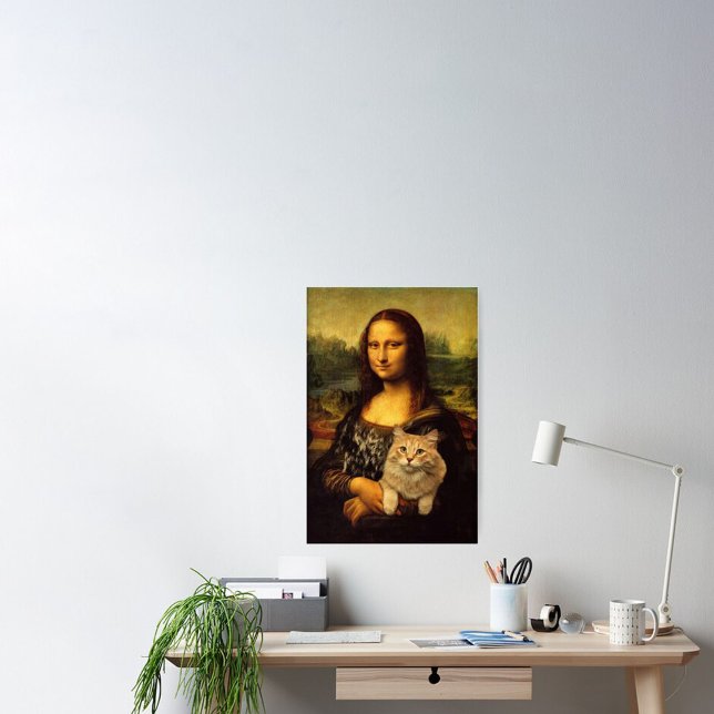 Poster Mona Lisa avec son chat (fourrure de chat) Amateur (Créateur téléchargé)