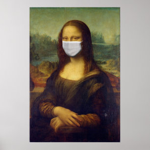 Poster Mona lisa dans un masque chirurgical leonardo da V