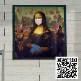 Poster Mona Lisa Masquée Jouer En Sécurité Autour De Coro