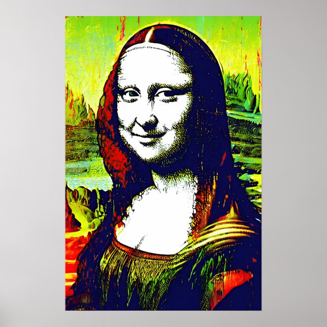 Poster Mona Lisa Meme Pop Art  (Devant)