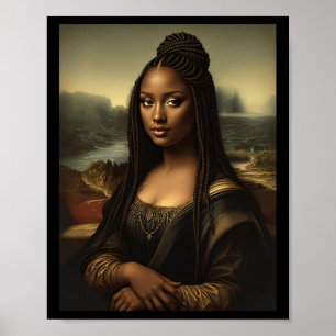 Poster Mona Lisa noire Histoire noire américaine Mois de 
