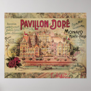 Poster Monaco Fancy Vintage French Riviera France