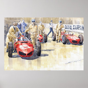 Poster Monaco GP 1961 Ferrari 156 Sharknose