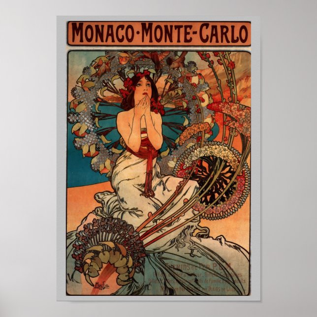 Poster Monaco Monte Carlo par Alfons Mucha (Devant)