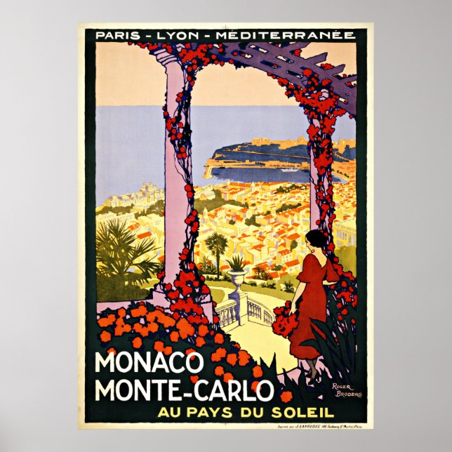 Poster Monaco Monte Carlo Vintage voyage (Devant)