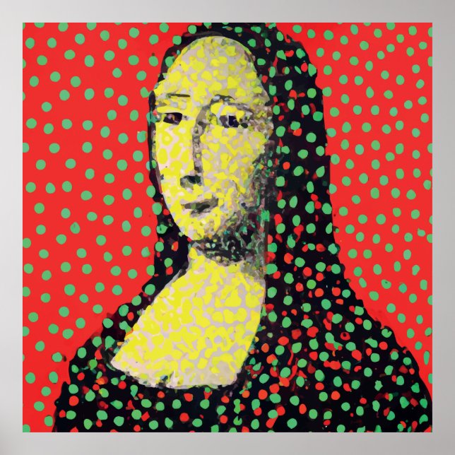 Poster Monalisa Pop Dot Art (Devant)