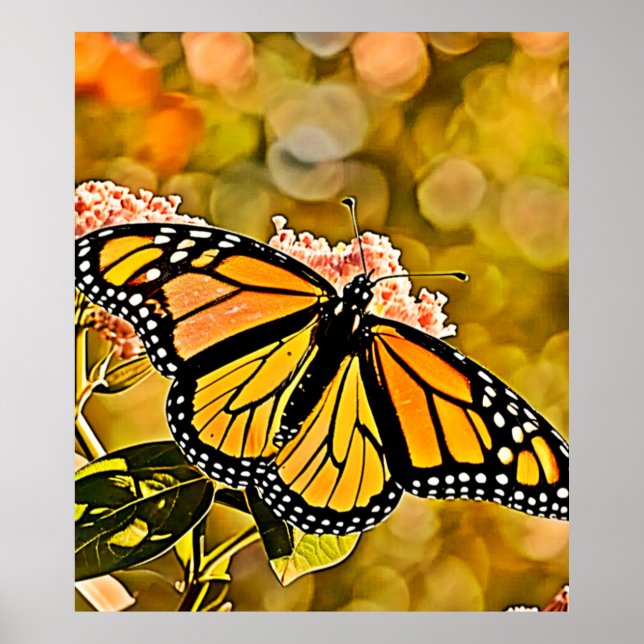 Poster  Monarch Butterfly Garden Art (Devant)