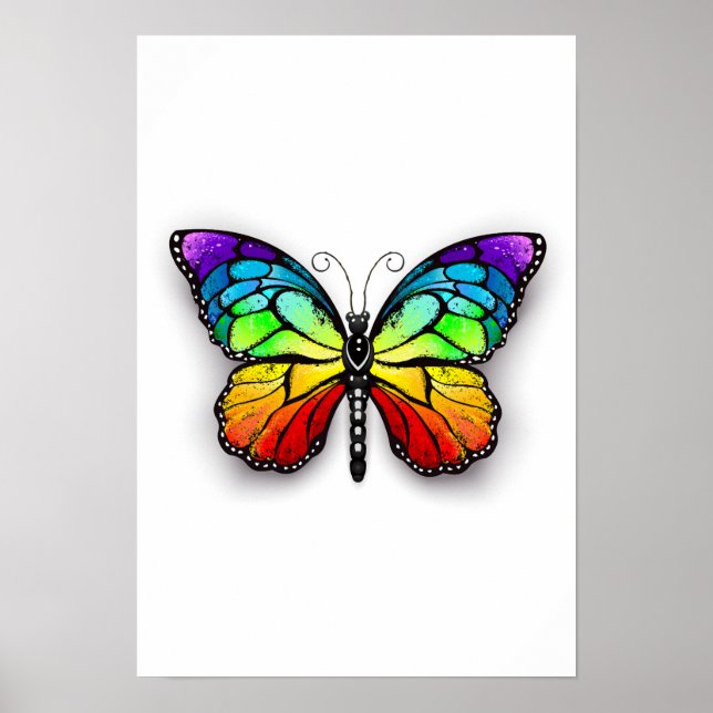 Poster Monarque papillon arc-en-ciel (Devant)