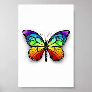 Poster Monarque papillon arc-en-ciel