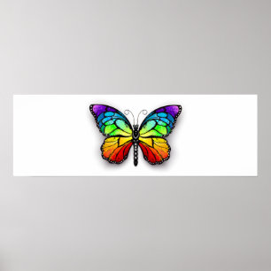 Poster Monarque papillon arc-en-ciel