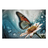 *~* Monarque Papillon Artsy Fleur TURQUOISE AP52