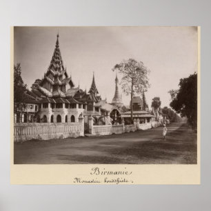 Poster Monastère de Wayzayanda et pagodes à Moulmein