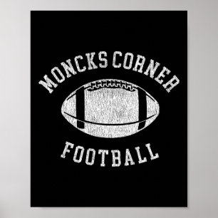 Poster Moncks Corner Football Distressed Vintage 80's Thr