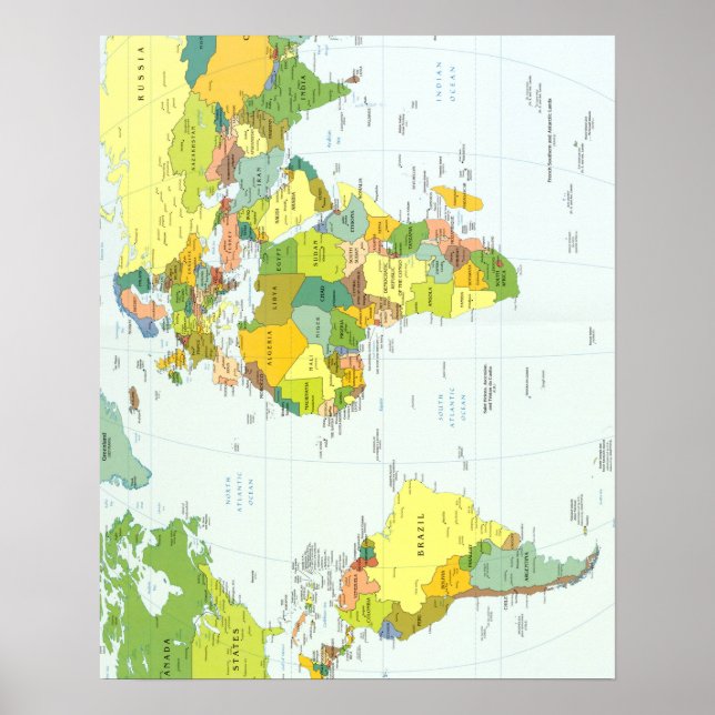 Poster monde+carte+globe+pays+atlas (Devant)