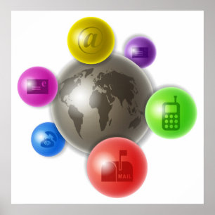 Poster Monde de communication
