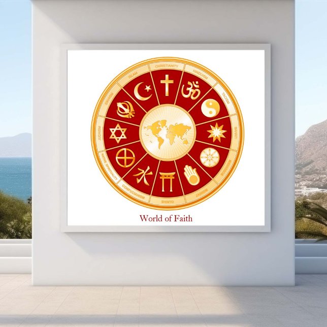 Poster Monde de la foi (Beautiful posters that highlight the global diversity of spiritual religions and beliefs.)