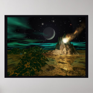 Poster Monde de la planète volcan
