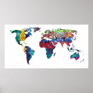 Poster Monde en verre