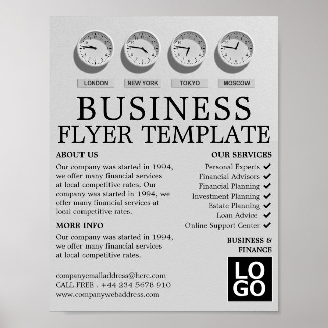 Poster Monde Horloges, affaires et finance Publicité (Devant)