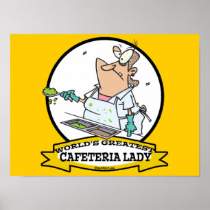 POSTER MONDE LA PLUS GRANDE CAFÉTÉRIA LADY CARTOON
