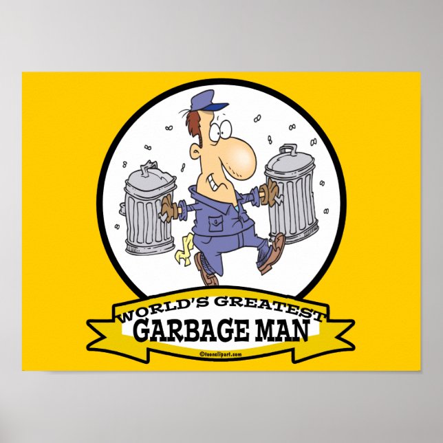 POSTER MONDE LE PLUS GRAND GARBAGE HOMME CARTOON (Devant)