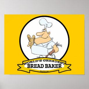 POSTER MONDE LE PLUS GRAND PAIN BAKER HOMME CARTOON