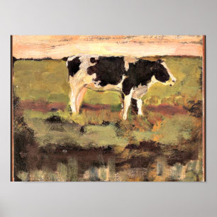 Poster Mondrian - Black and White Heifer, 1904,