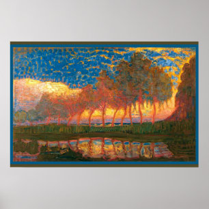 Poster Mondrian - Rangée de onze peupliers,