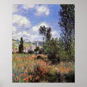Poster Monet - Allée dans les champs de coquelicots Affic