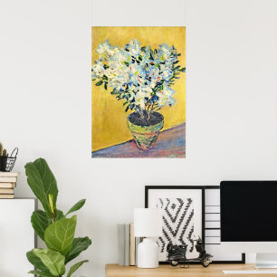 Poster Monet - Azalées blanches dans un pot,