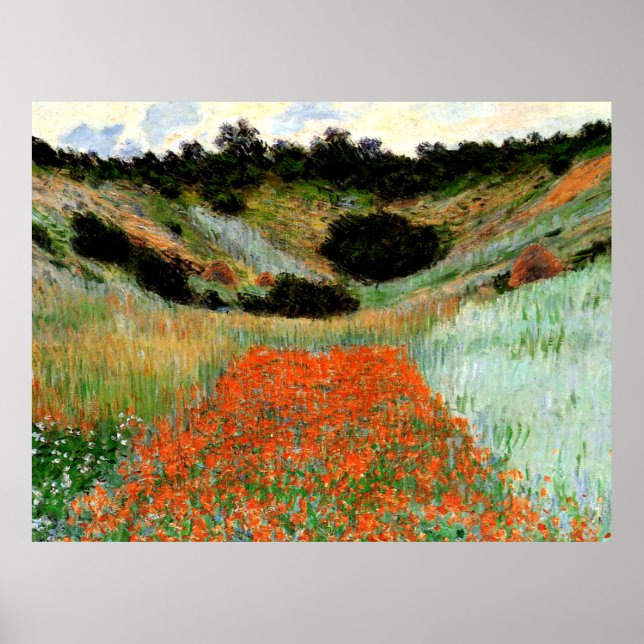 Poster Monet - Champ de pavot dans un creux près de Giver (Devant)