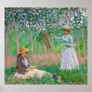 Poster Monet, dans les bois à Giverny
