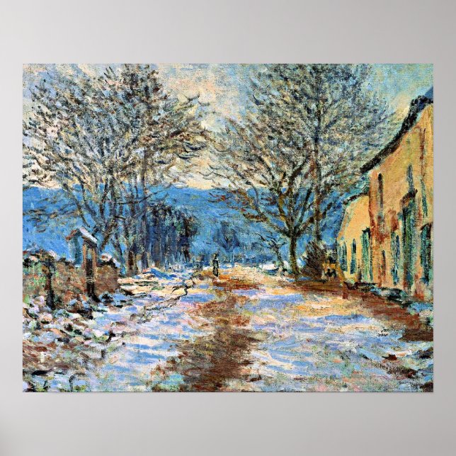 Poster Monet - Effet neige à Limetz (Devant)