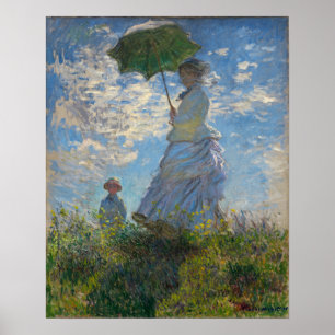 Poster Monet - Femme au parasol, Madame Monet et son fils