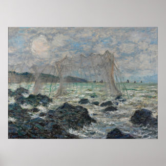 Poster Monet - Filets De Pêche À Pourville