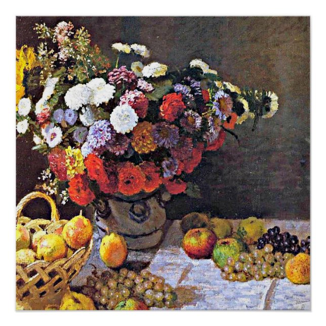 Poster Monet - Fleurs et fruits (Devant)