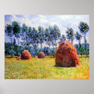 Poster Monet - Haystacks à Giverny, 1884,