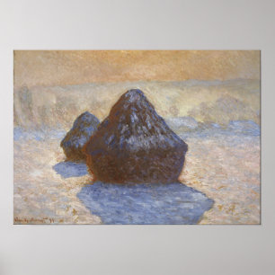 Poster Monet - Haystacks Effet Neige