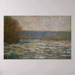 Poster Monet - Ice Breaking Up On The Seine At Bennecourt