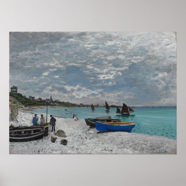 Poster Monet - La Plage De Sainte Adresse (Devant)